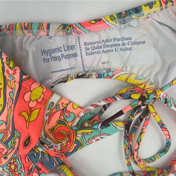 SHOSHANNA Bikini Bottoms Extra Small Paisley Floral String Neon Beach Swim NWT - Picture 10 of 12